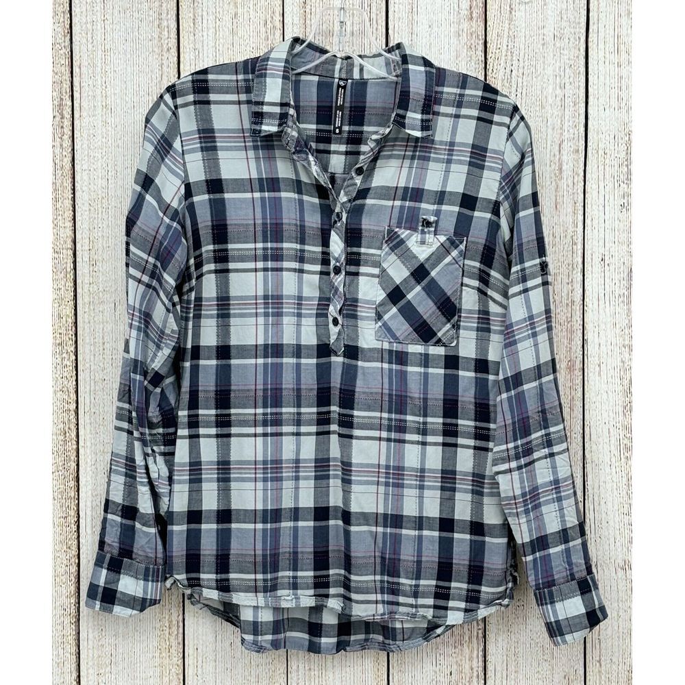 Kuhl‎ Spektra Plaid Popover Shirt Womens Size Small Blue Outdoor Style 8316